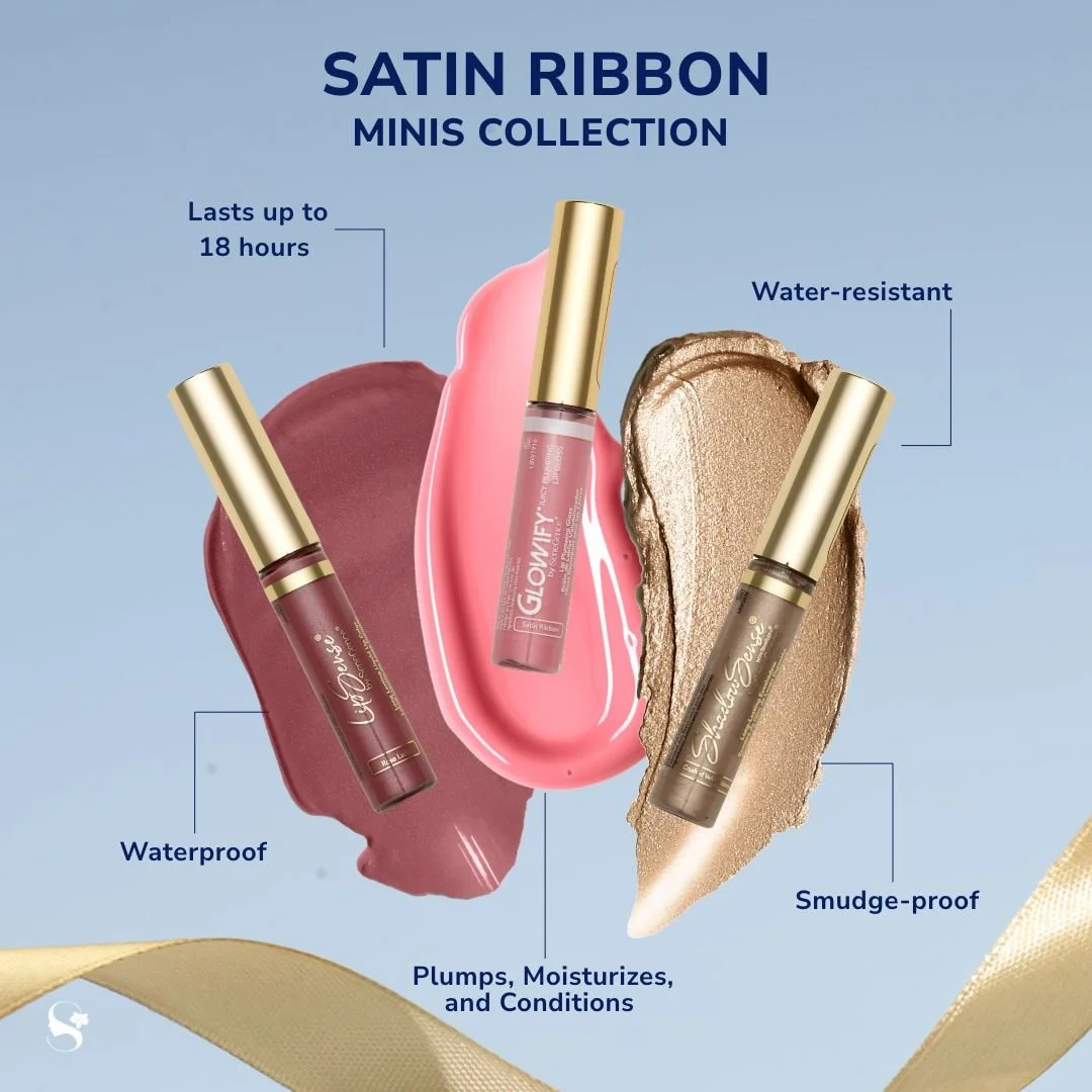 Satin Ribbon Mini Cosmetics Collection -Glowify Juicy Lip